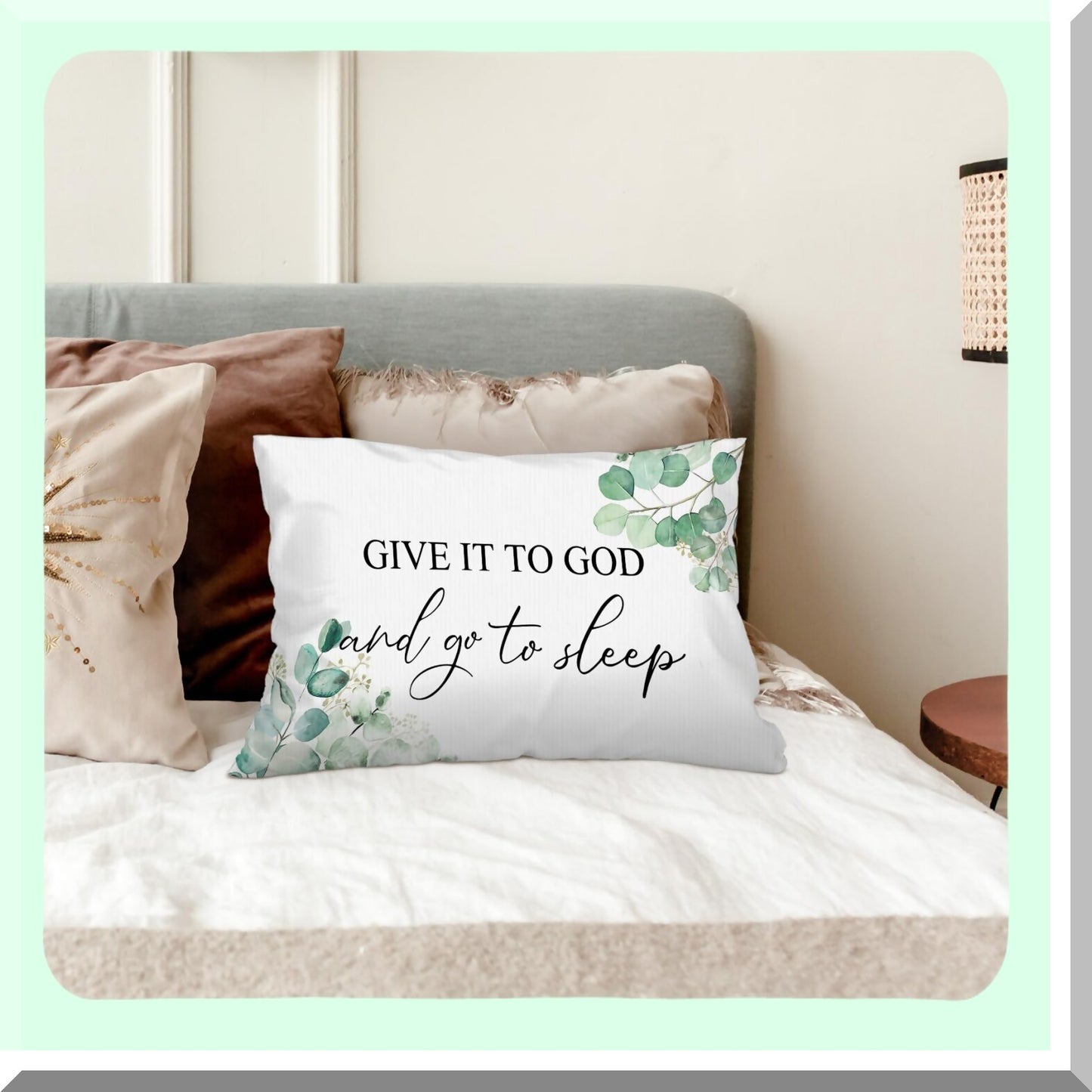 Divine Dreams Pillow Covers - Christian Prayer Room Decor for Bed Bedroom, Sleep Themed Cushion Cover 12x20, Inspirational Bible Verse