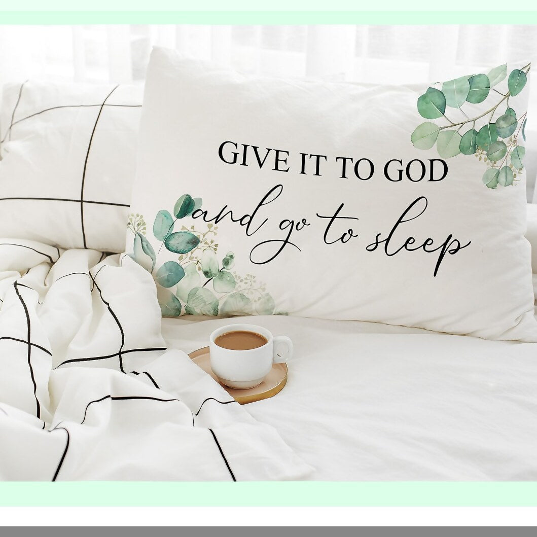 Divine Dreams Pillow Covers - Christian Prayer Room Decor for Bed Bedroom, Sleep Themed Cushion Cover 12x20, Inspirational Bible Verse