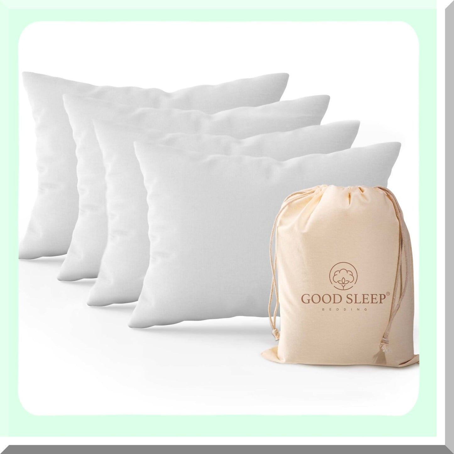 Luxury Cotton Pillowcase Set - Queen Standard, 800 TC, Hair Care, Silky Soft Sateen Weave, White, 4" Hem, Bed Pillow Covers - Improve Quality, Pack of 4