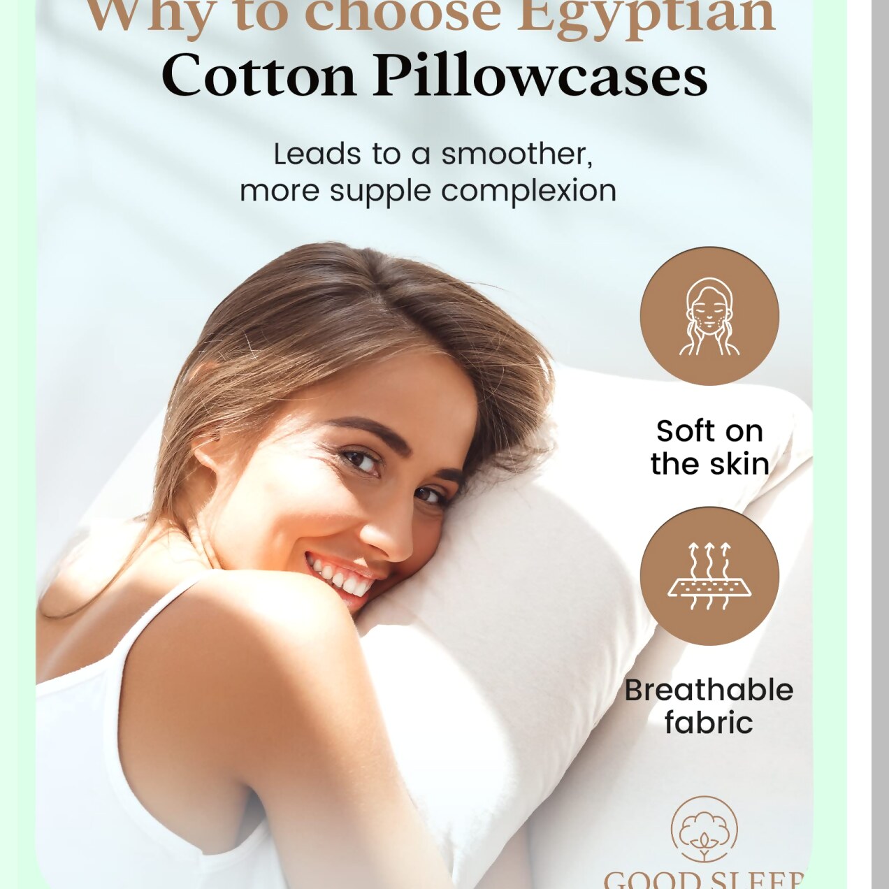 Luxury Cotton Pillowcase Set - Queen Standard, 800 TC, Hair Care, Silky Soft Sateen Weave, White, 4" Hem, Bed Pillow Covers - Improve Quality, Pack of 4