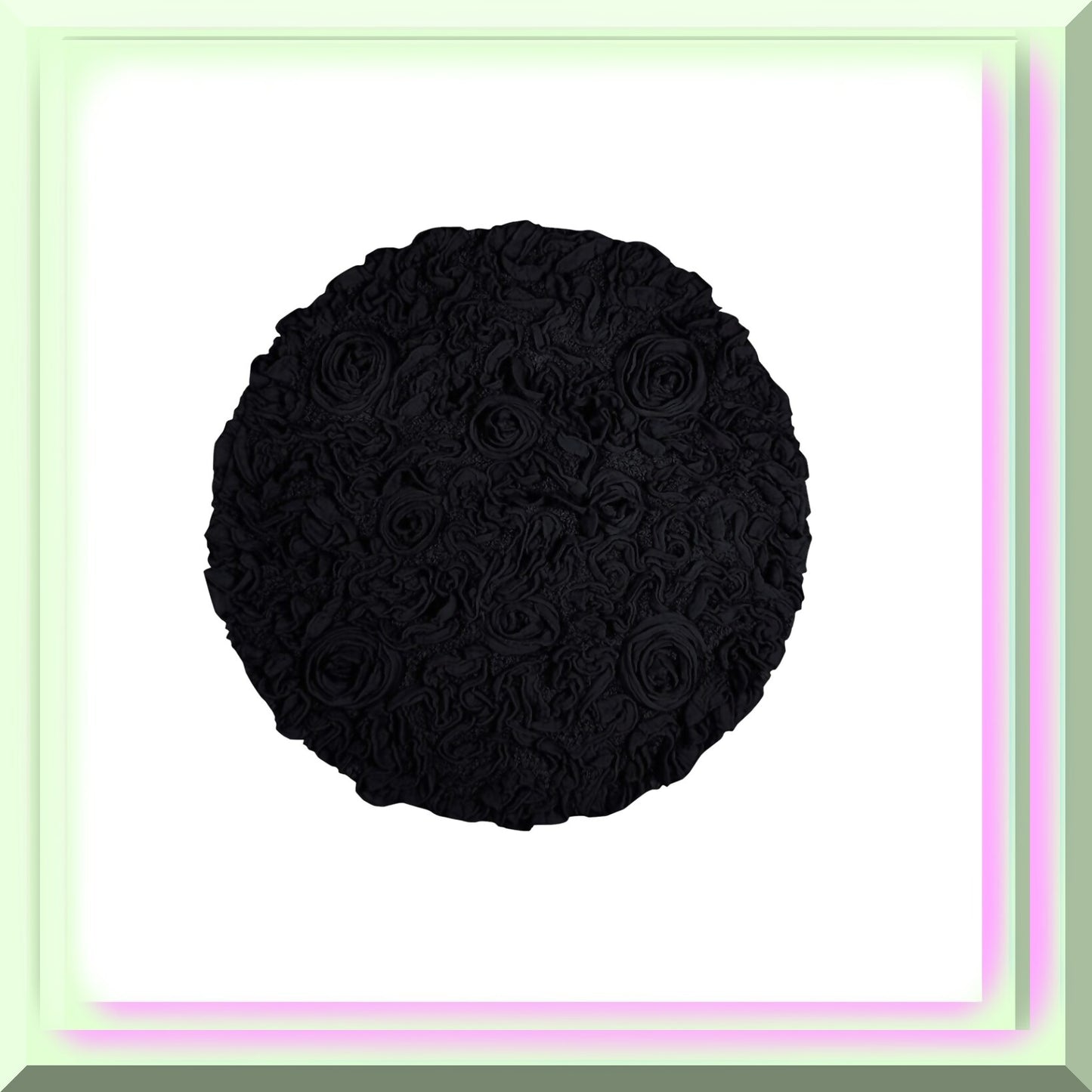 22" Round Cotton Tufted Bath Rug Black