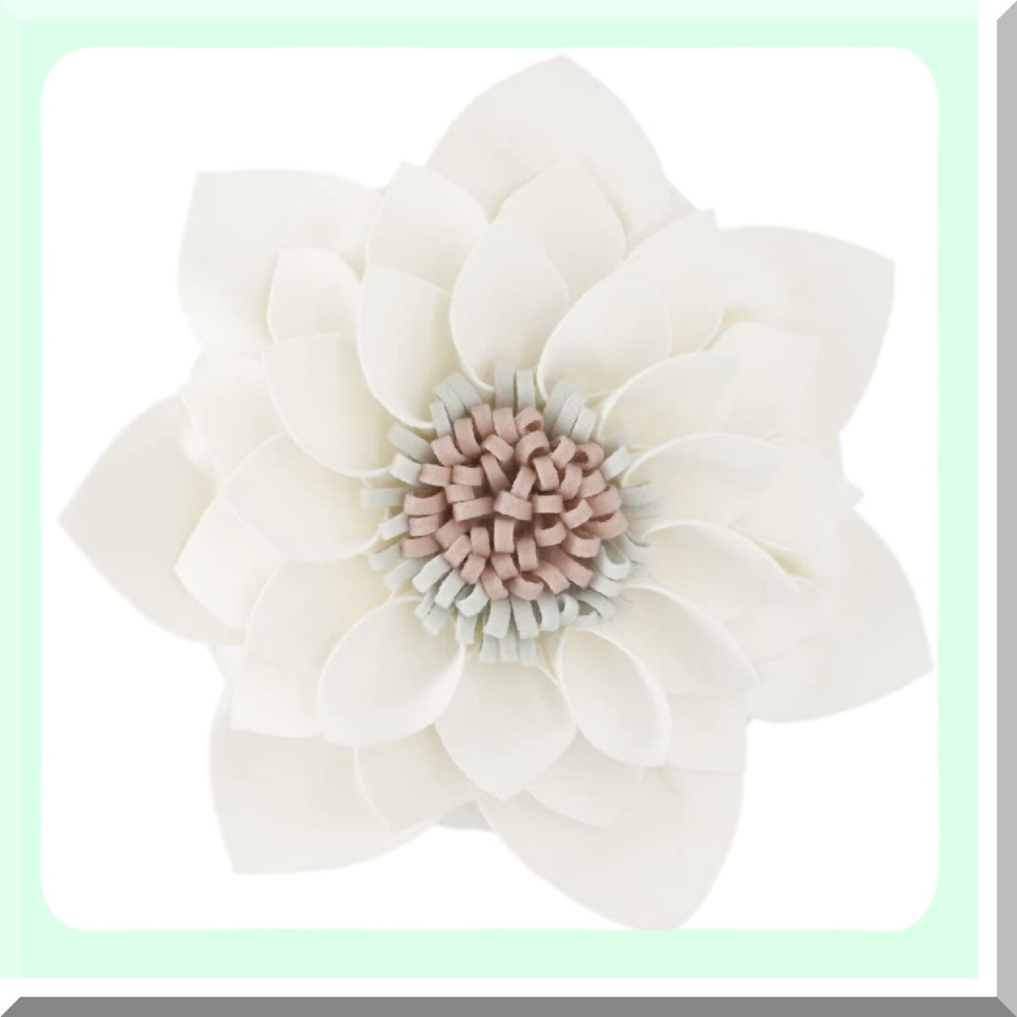 Floral Bliss 3D Round Cushion - Decorative Flower Throw Pillow for Sofa, Couch, Chair - 14 Inches Cream Accent - Home Decor Bedroom Accessory