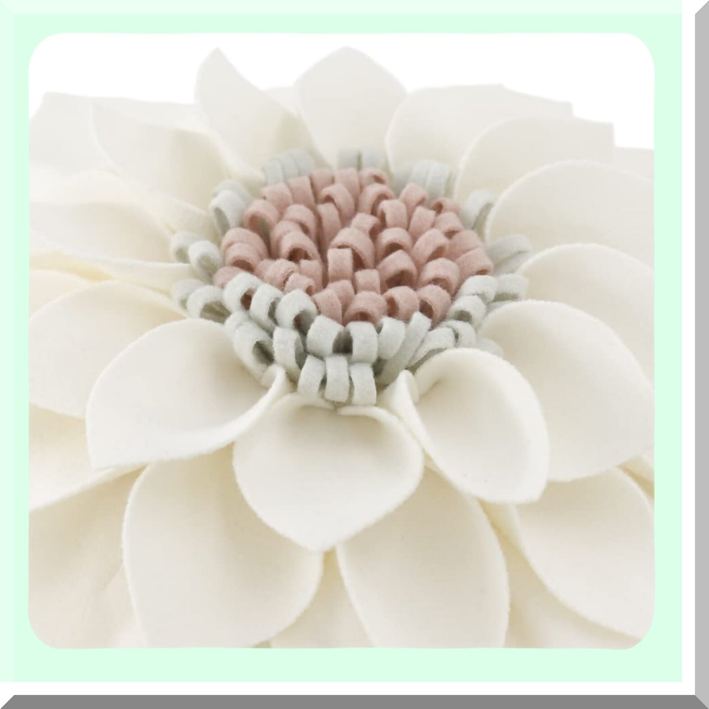 Floral Bliss 3D Round Cushion - Decorative Flower Throw Pillow for Sofa, Couch, Chair - 14 Inches Cream Accent - Home Decor Bedroom Accessory