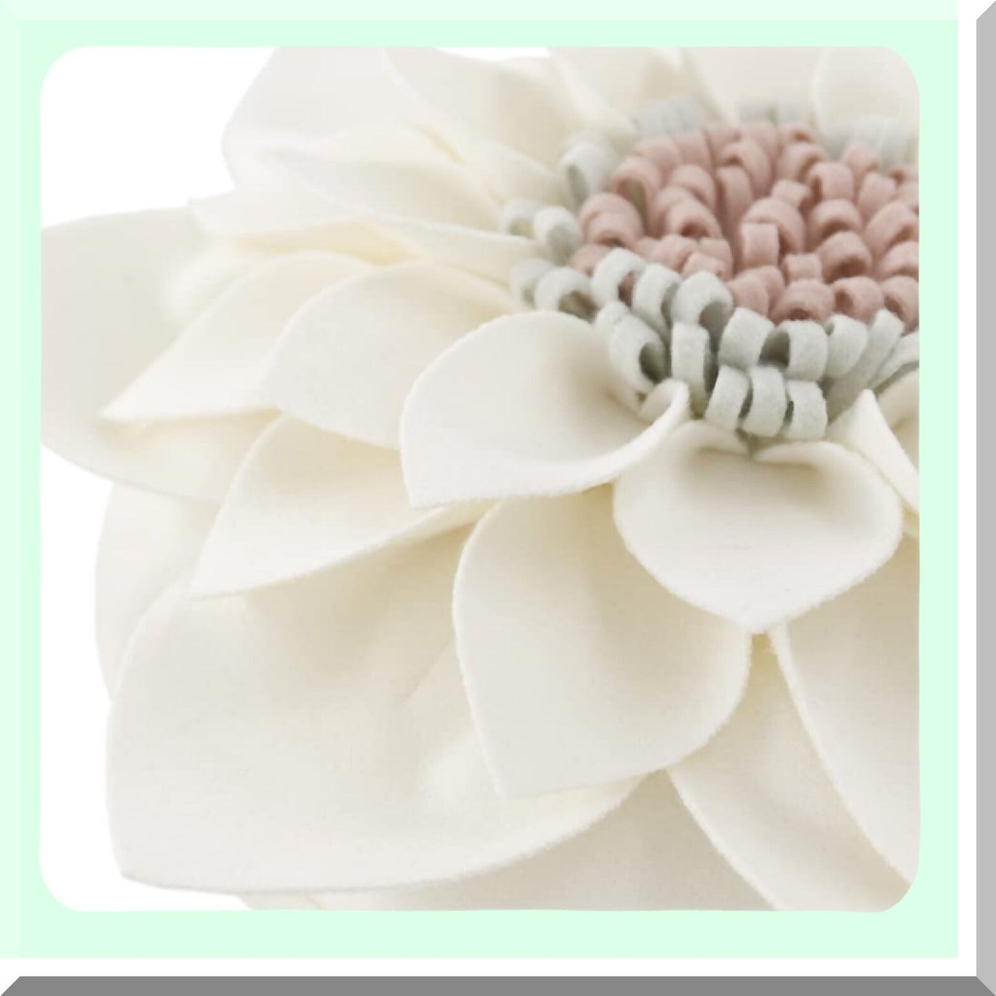 Floral Bliss 3D Round Cushion - Decorative Flower Throw Pillow for Sofa, Couch, Chair - 14 Inches Cream Accent - Home Decor Bedroom Accessory
