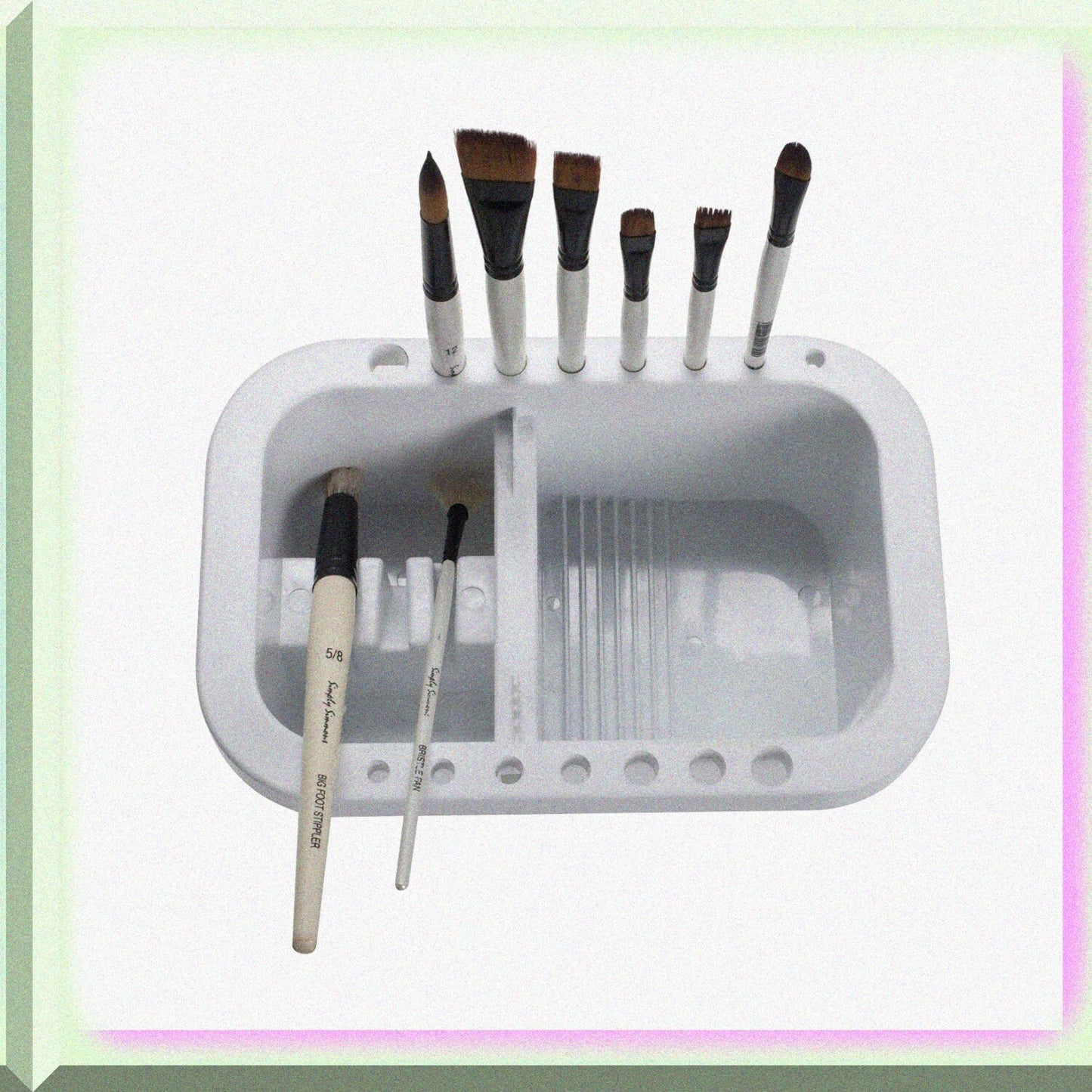 Multi-Purpose Brush Washer Basin with Palette 9x6x4