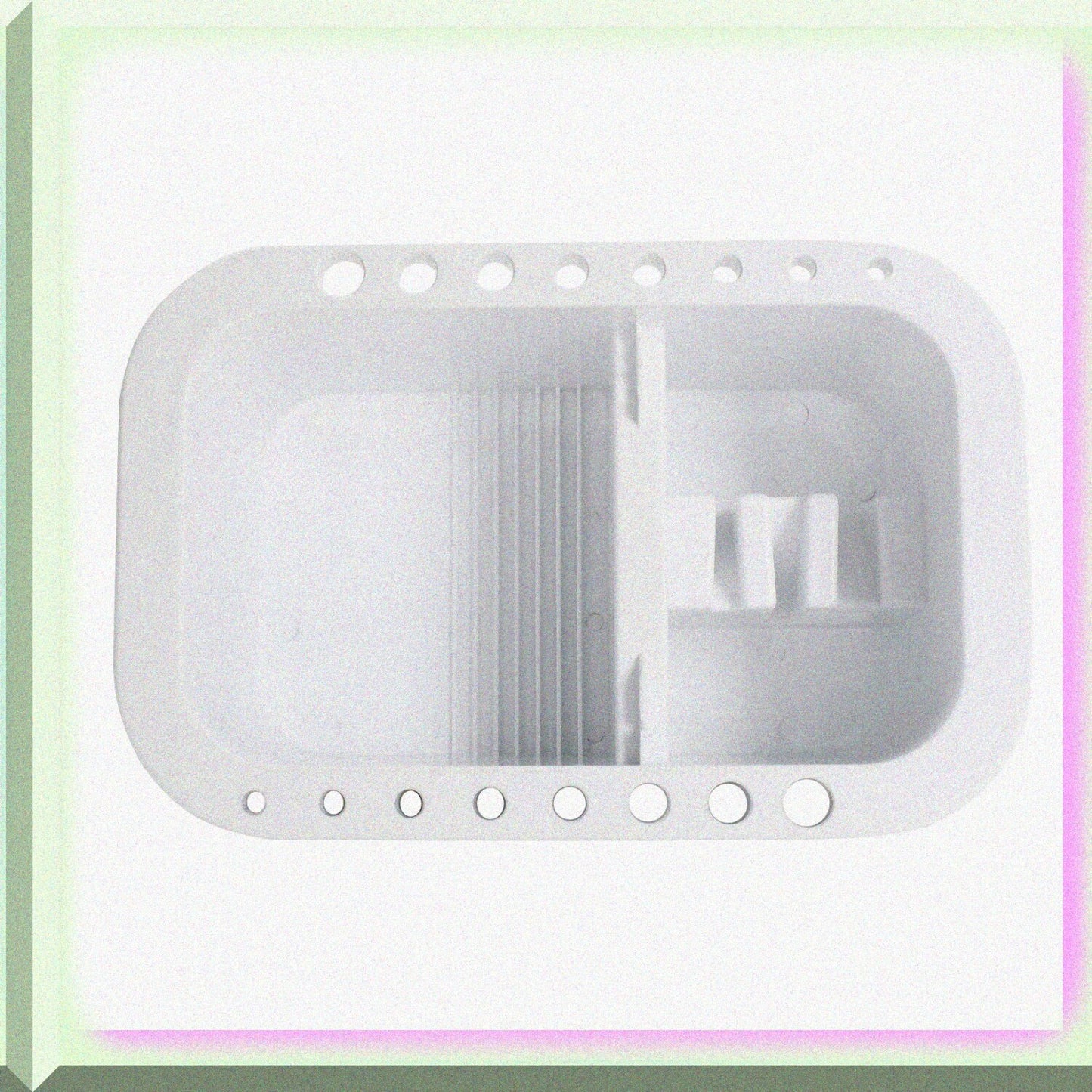 Multi-Purpose Brush Washer Basin with Palette 9x6x4