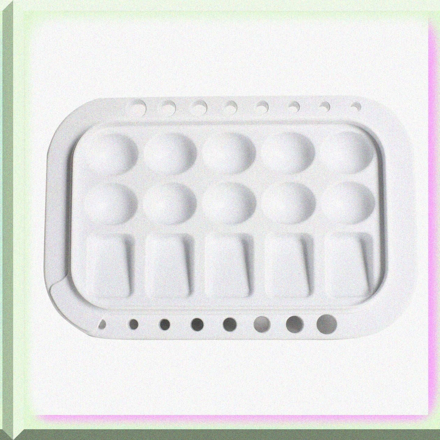Multi-Purpose Brush Washer Basin with Palette 9x6x4