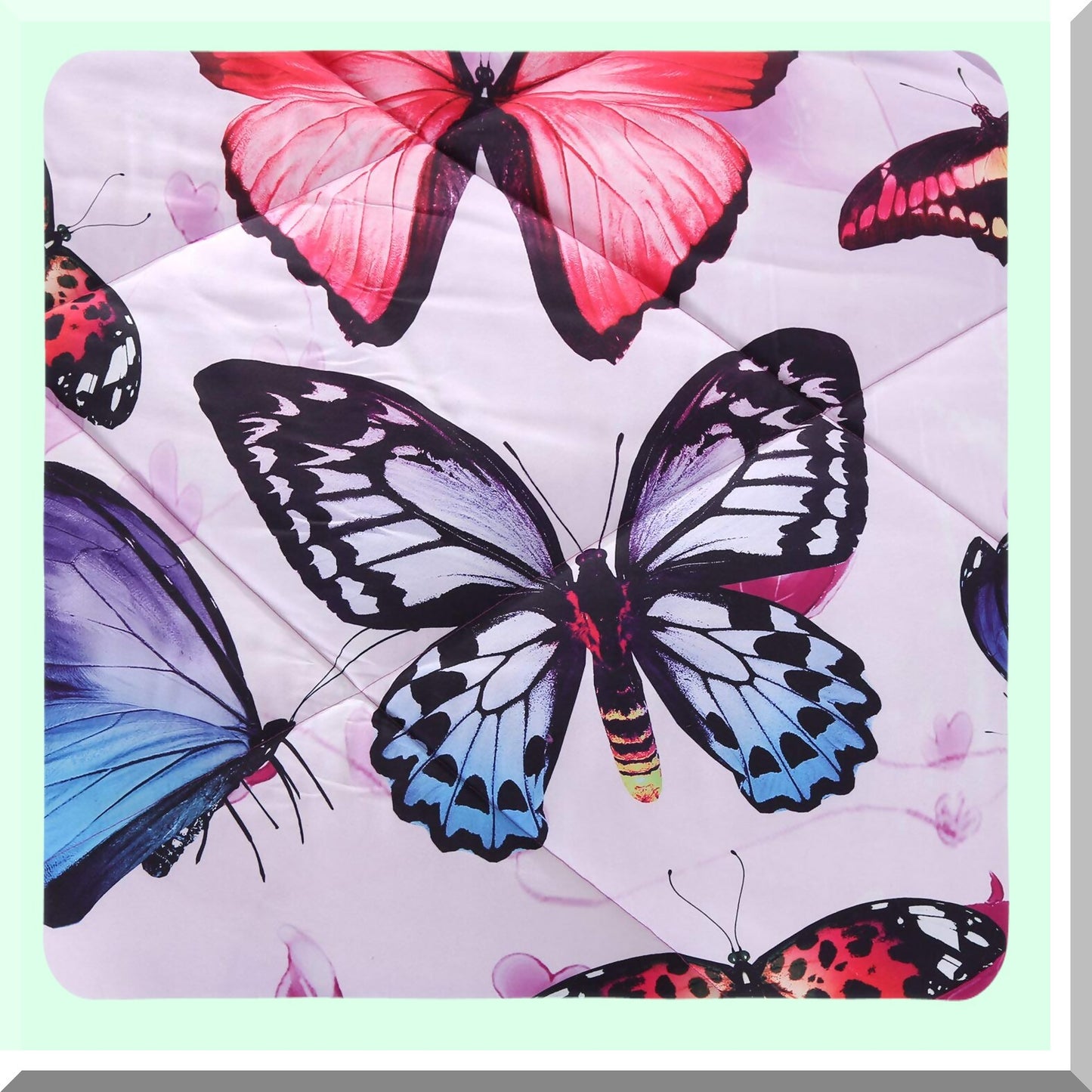 Butterfly Dreamland 3D Comforter Set - Full Size Purple Pink Bedding for Kids & Adults - 5 Piece Bed Set with Upgraded Design