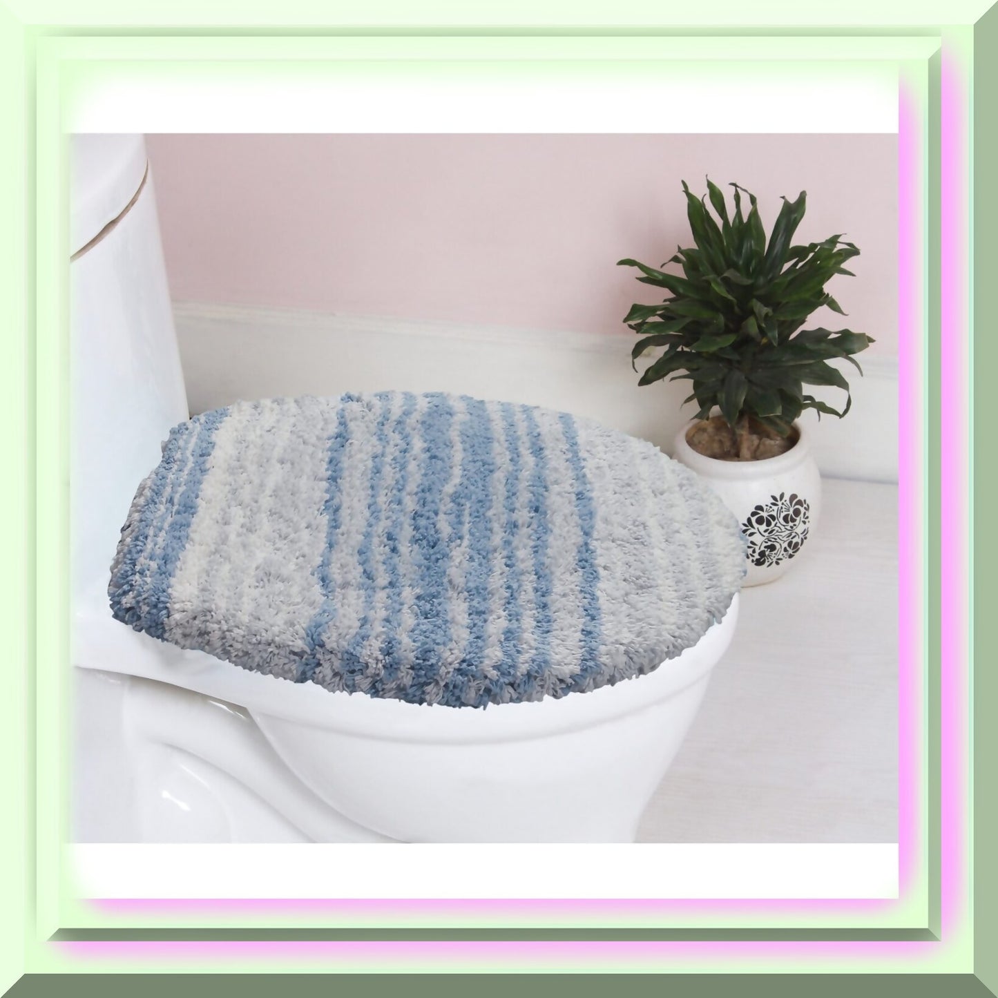 100% Cotton Bathroom Rug Set 18x18 Blue
