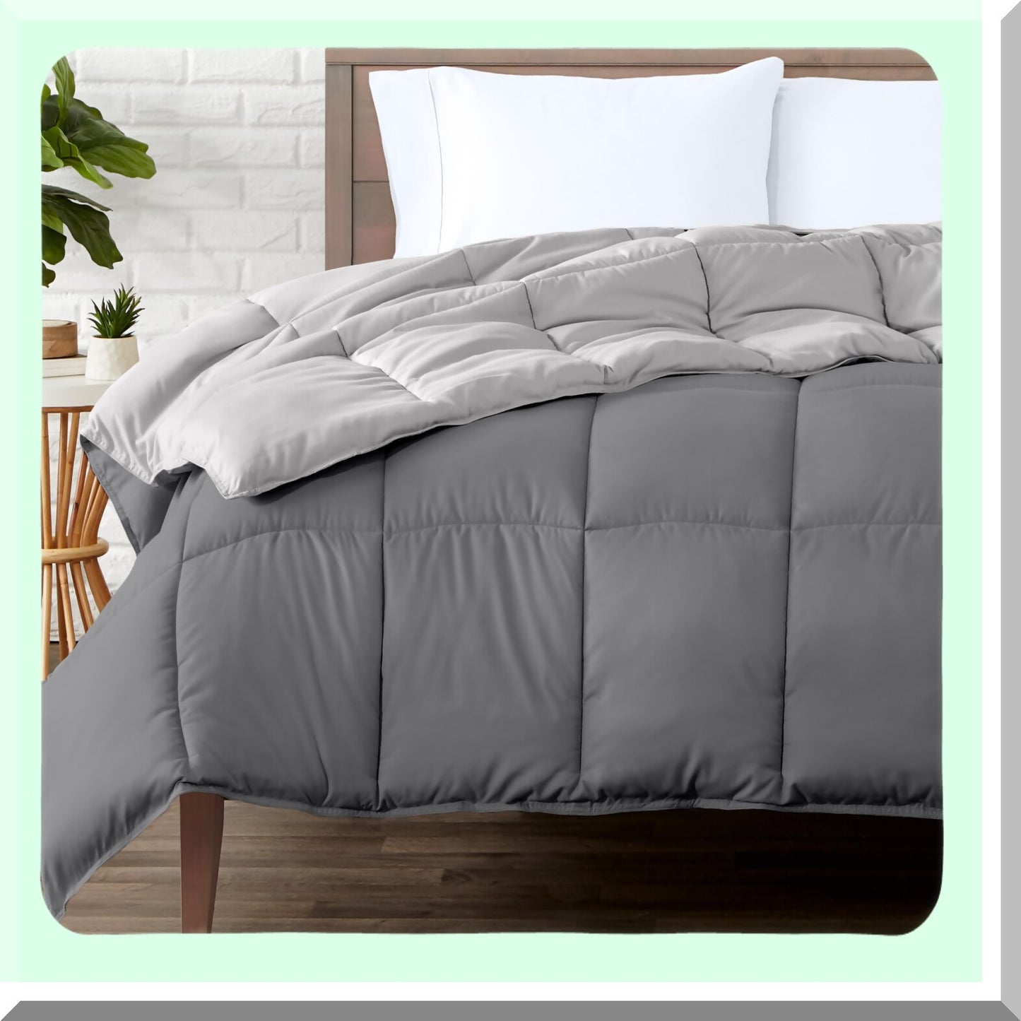 UltraSoft Down Alternative Comforter - Reversible Grey/Light Grey - All Season Premium Bedding - California Comforter 1800 Series - Warmth & Comfort