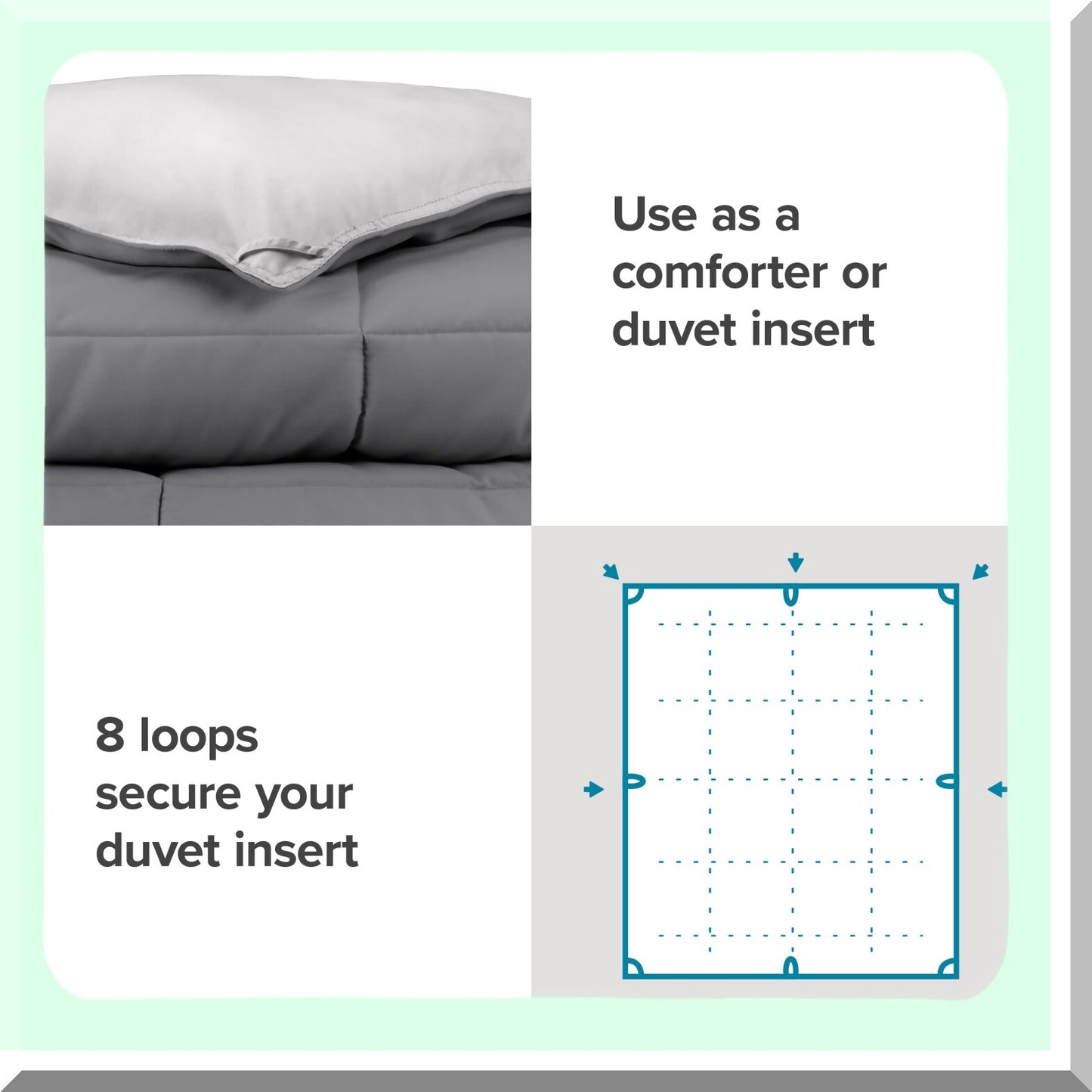 UltraSoft Down Alternative Comforter - Reversible Grey/Light Grey - All Season Premium Bedding - California Comforter 1800 Series - Warmth & Comfort