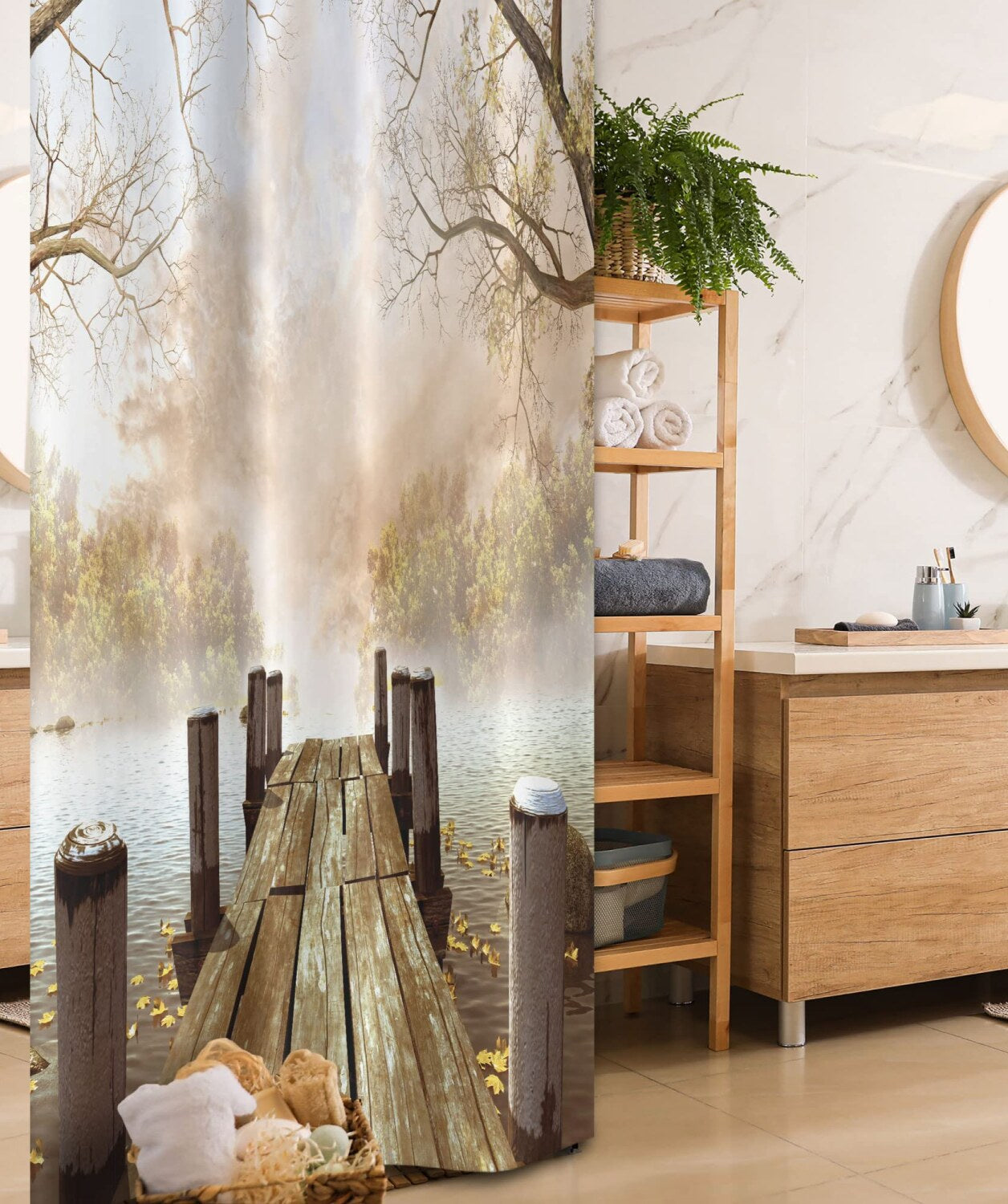 Autumn Stall Shower Curtain 36x72 Brown Beige