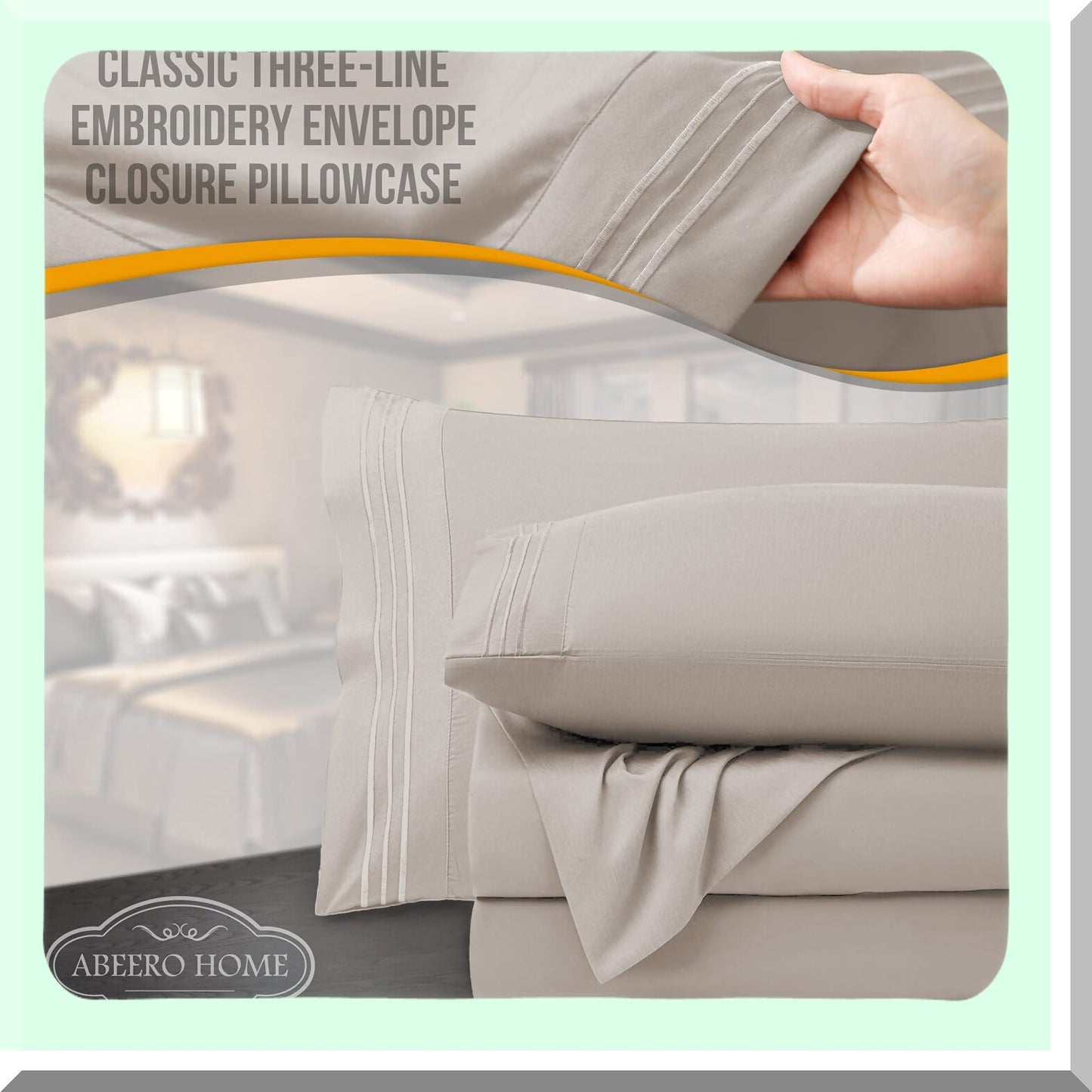 CoolLux Twin Size Bedding Set - Premium Hotel Luxury Sheets with Elastic Straps, Deep Pocket Mattress, Soft Pillowcases - 3 Piece Set (Beige)