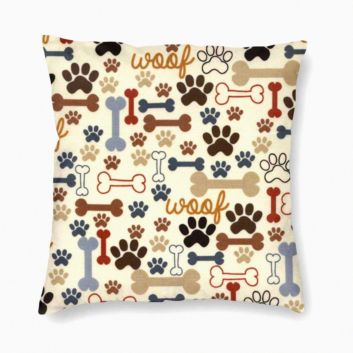 Pawfect Pup Bone Pillow Cover - Decorative Throw Pillows 18x18 Inch Square Cushion Case with Zipper - Sofa Home Decor for Couch Bedroom Patio
