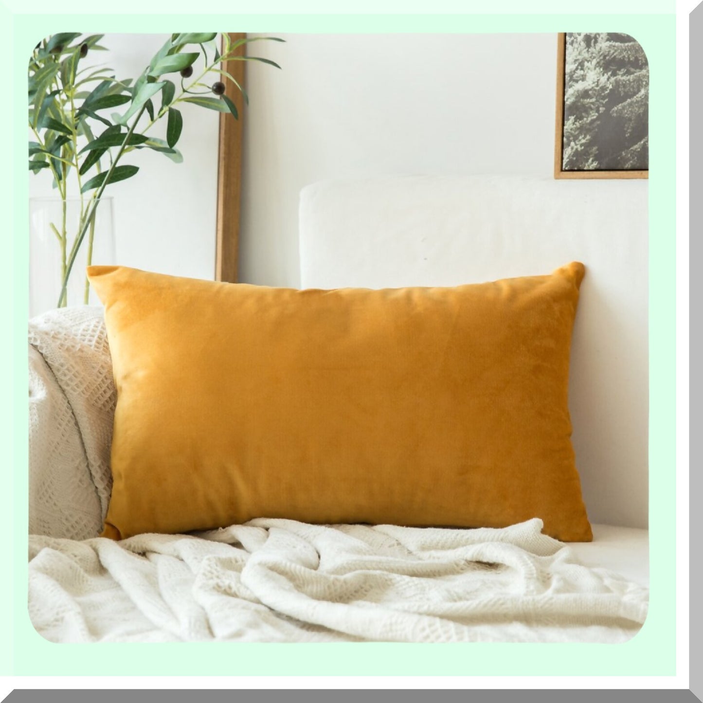 Autumn Plush Cozy Velvet Decorative Pillow Cover - Soft Square Cushion Case for Couch Bed Car - 12x20 Inch 30x50 Cm - Fall Home Decor