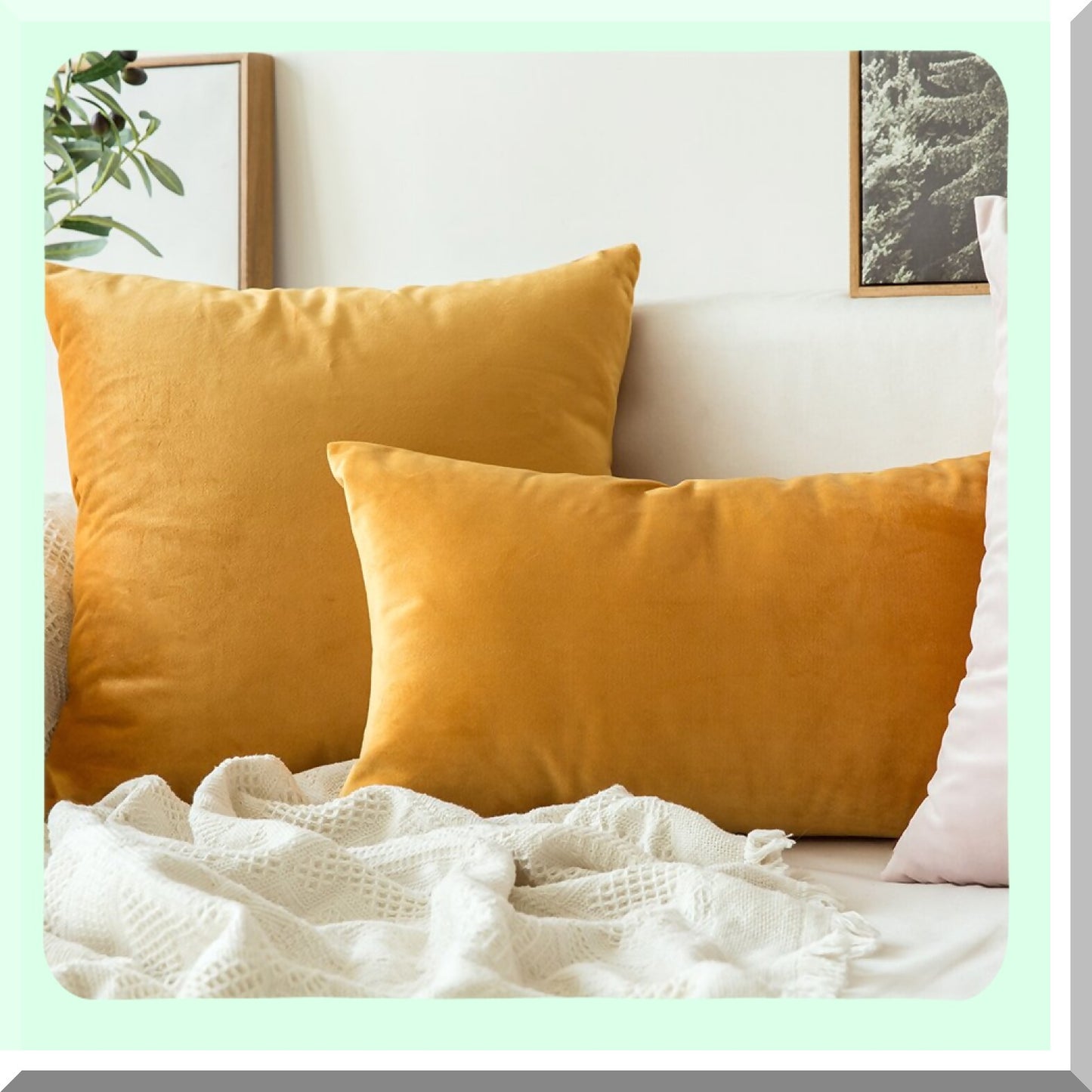 Autumn Plush Cozy Velvet Decorative Pillow Cover - Soft Square Cushion Case for Couch Bed Car - 12x20 Inch 30x50 Cm - Fall Home Decor