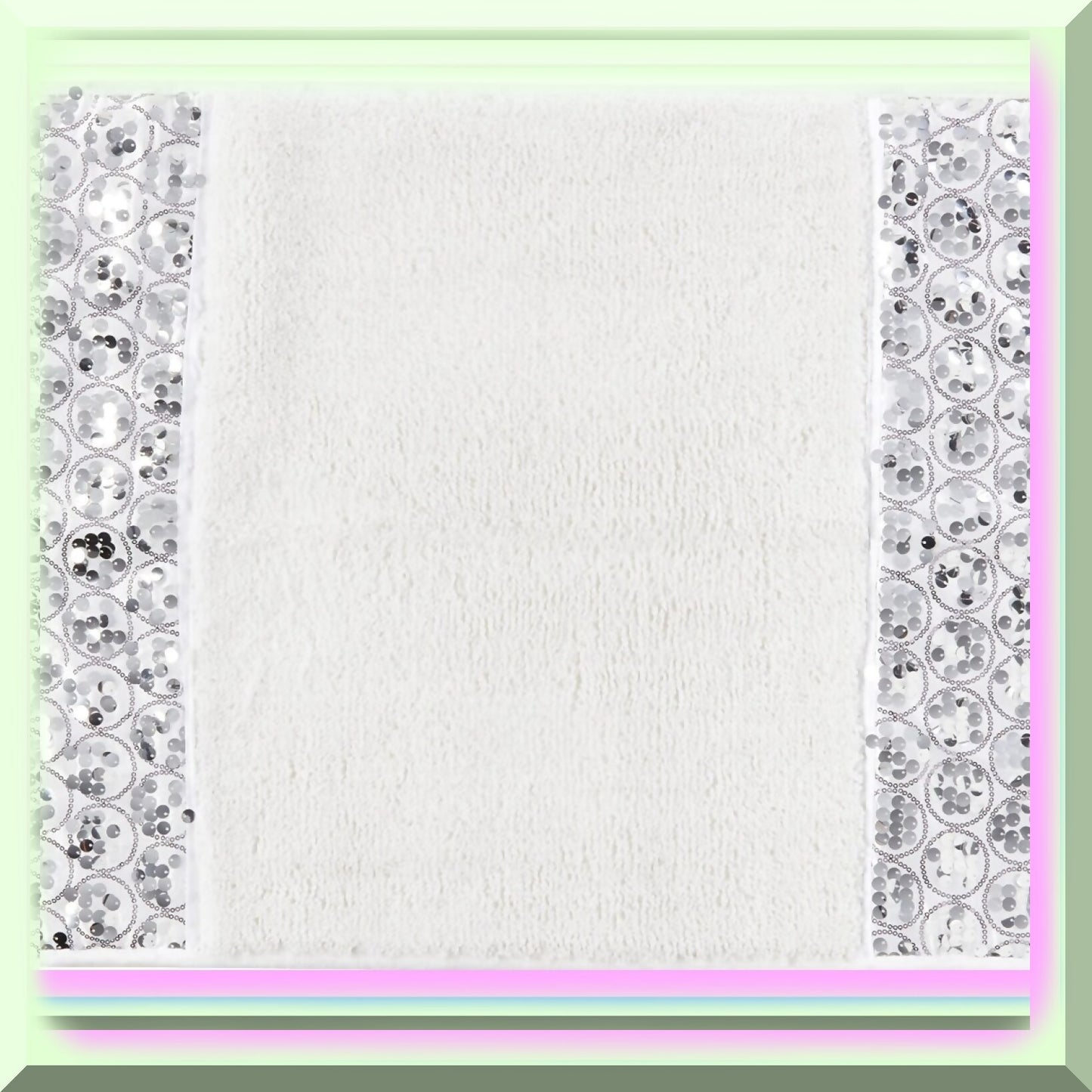 Sinatra Modern Bathroom Rug White Acrylic Polyester