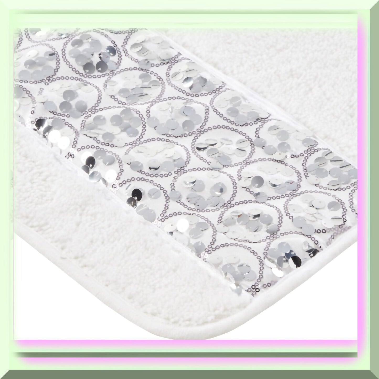 Sinatra Modern Bathroom Rug White Acrylic Polyester