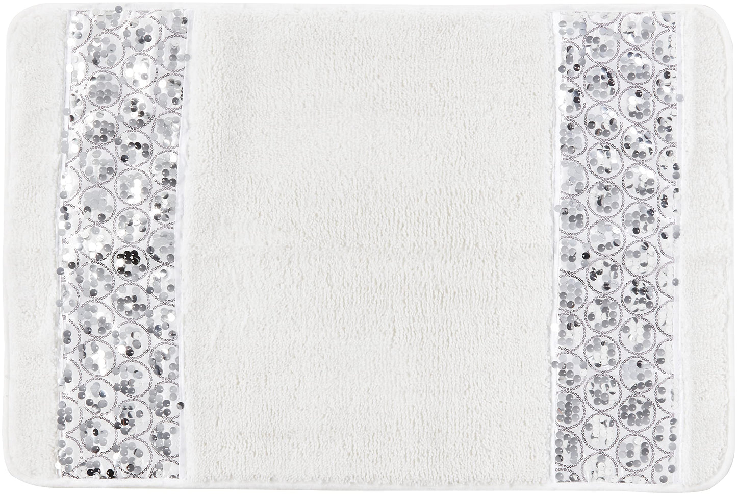 Sinatra Modern Bathroom Rug White Acrylic Polyester