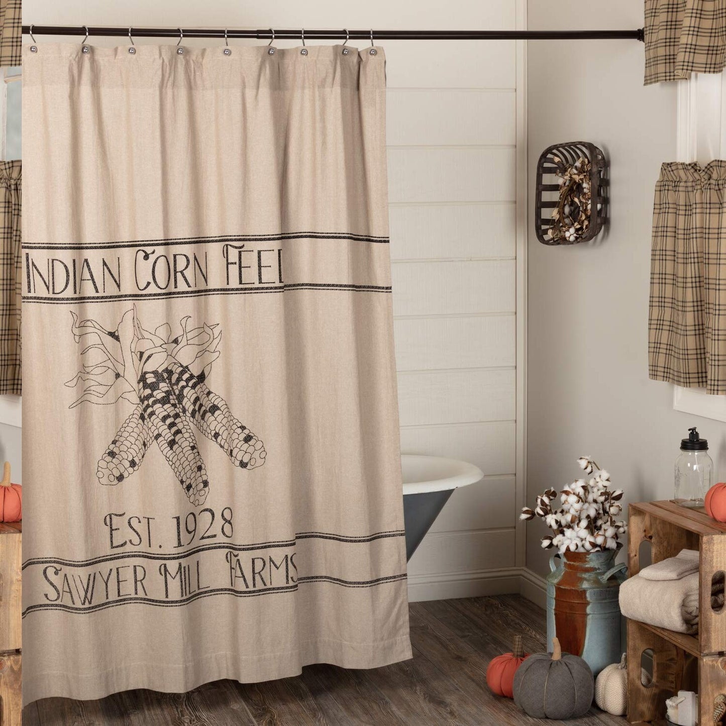 Charcoal Cotton Shower Curtain 72x72