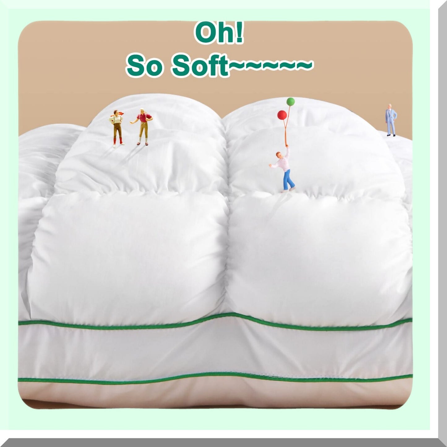 Luxury Cloud Support Pillow - Queen Size, Plush Down-Alternative Filling, Super Soft Bed Pillow for Side Sleepers, Hotel Quality White Pillow