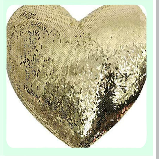HeartGlow Reversible Sequin Pillow Cover Set Compatible with Couch Sofa Bed