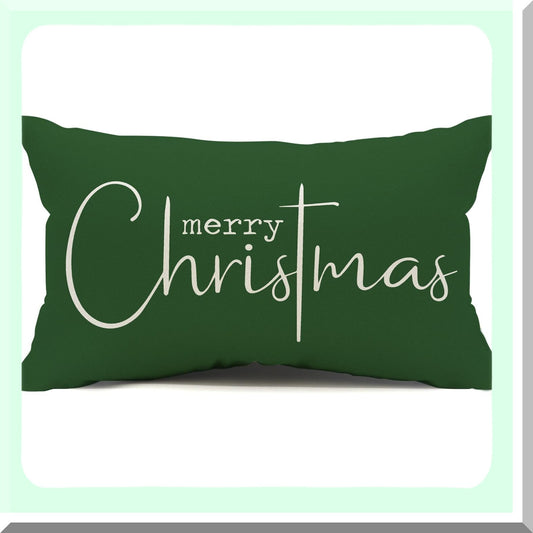 Merry Beige Cotton Linen Throw Pillow Cover 12x20