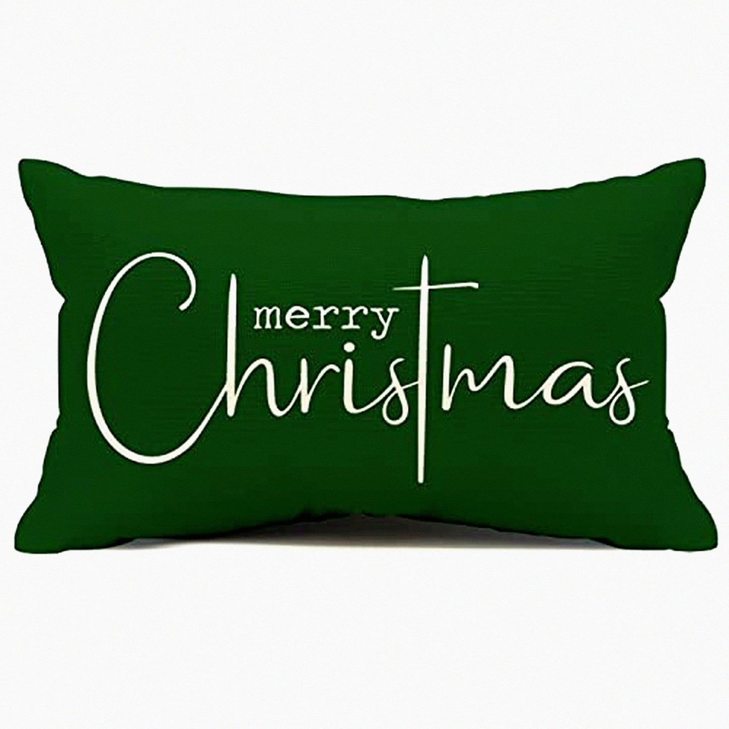 Merry Beige Cotton Linen Throw Pillow Cover - Decorative Sofa Cover for Rectangle Pillows - 12X20 inches Length - Cloth Decor