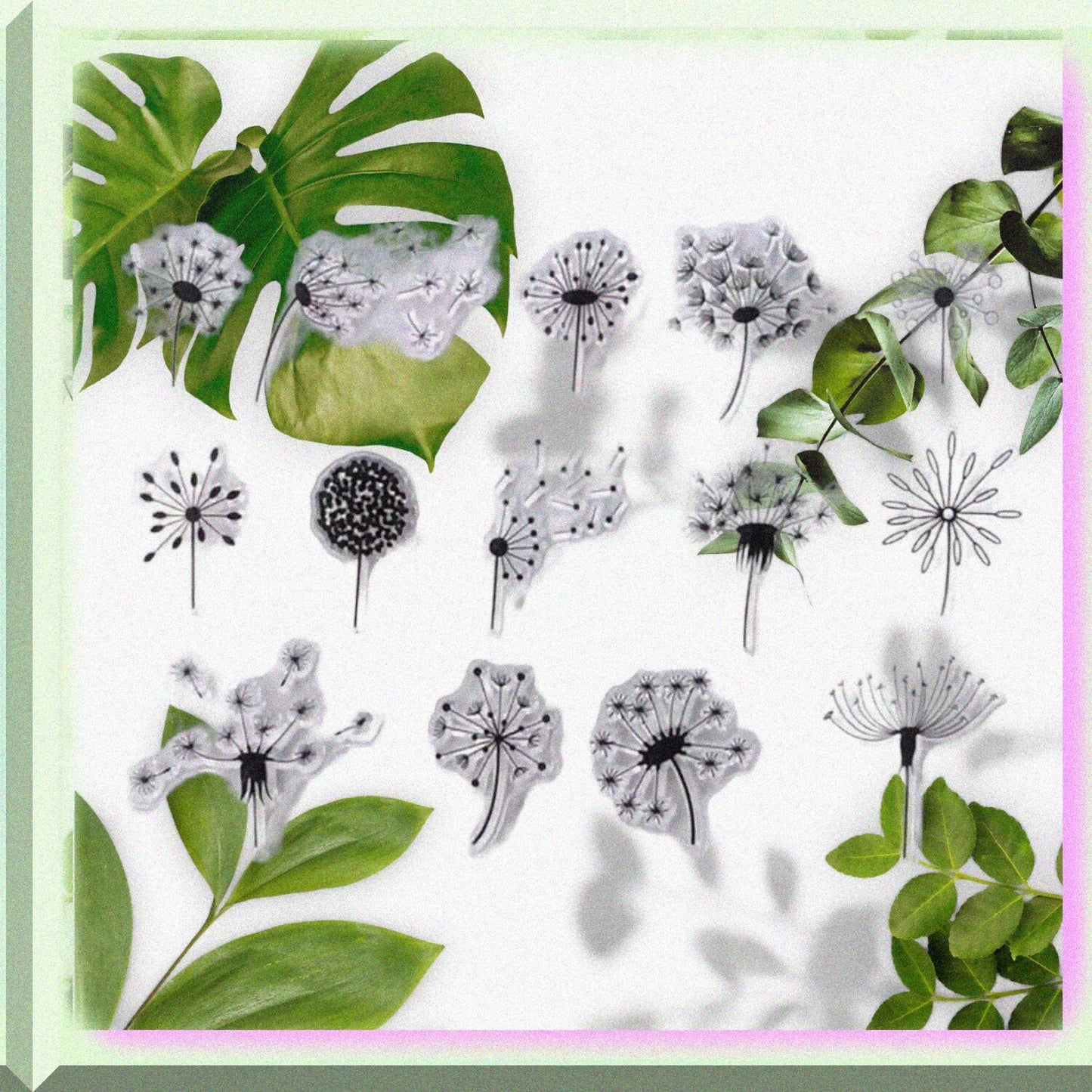 Spring Summer Flower Dandelion Rubber Clear Stamp Sheet