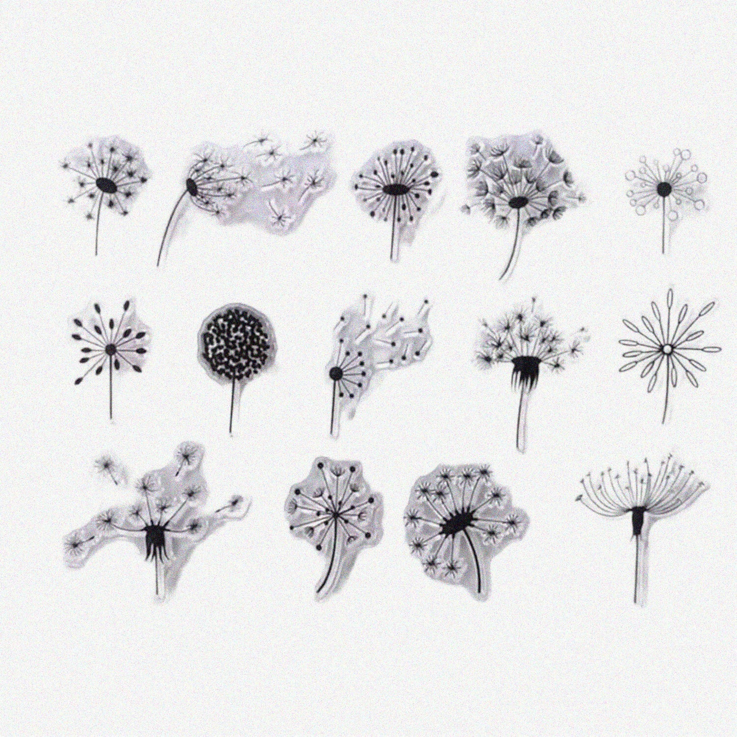 Spring Summer Flower Dandelion Rubber Clear Stamp Sheet