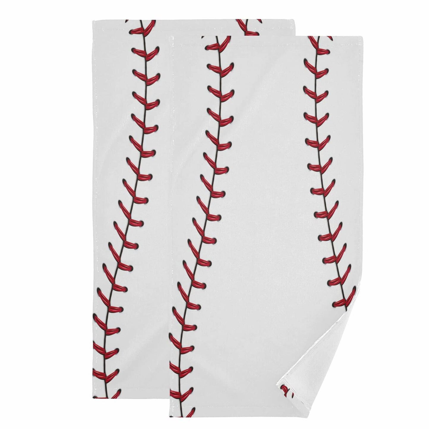 Sports Baseball Print Hand Towels Set of 2 28x14 in