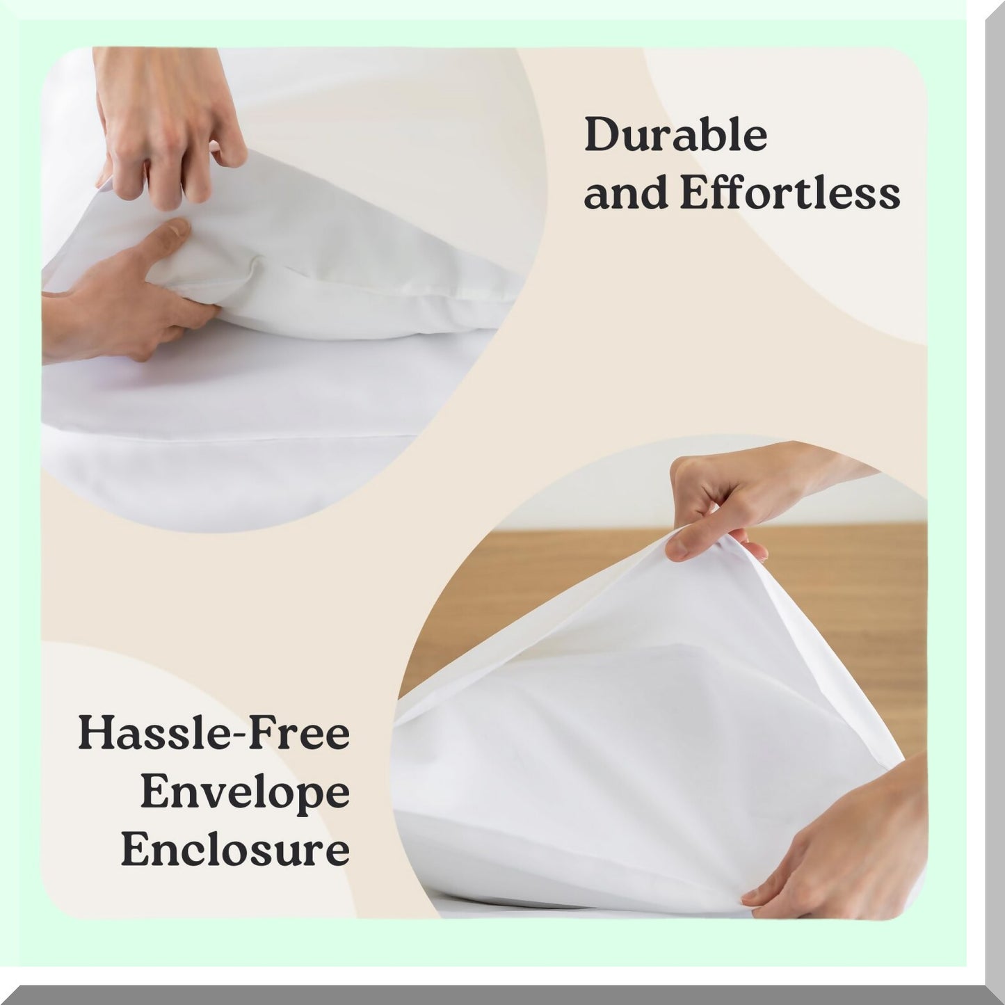 ThreadLux Hotel Collection 500TC Cotton Pillowcases - Sleep Upgrade Set of 2 White - Oeko-TEX Certified Luxury Long-Staple Bedding