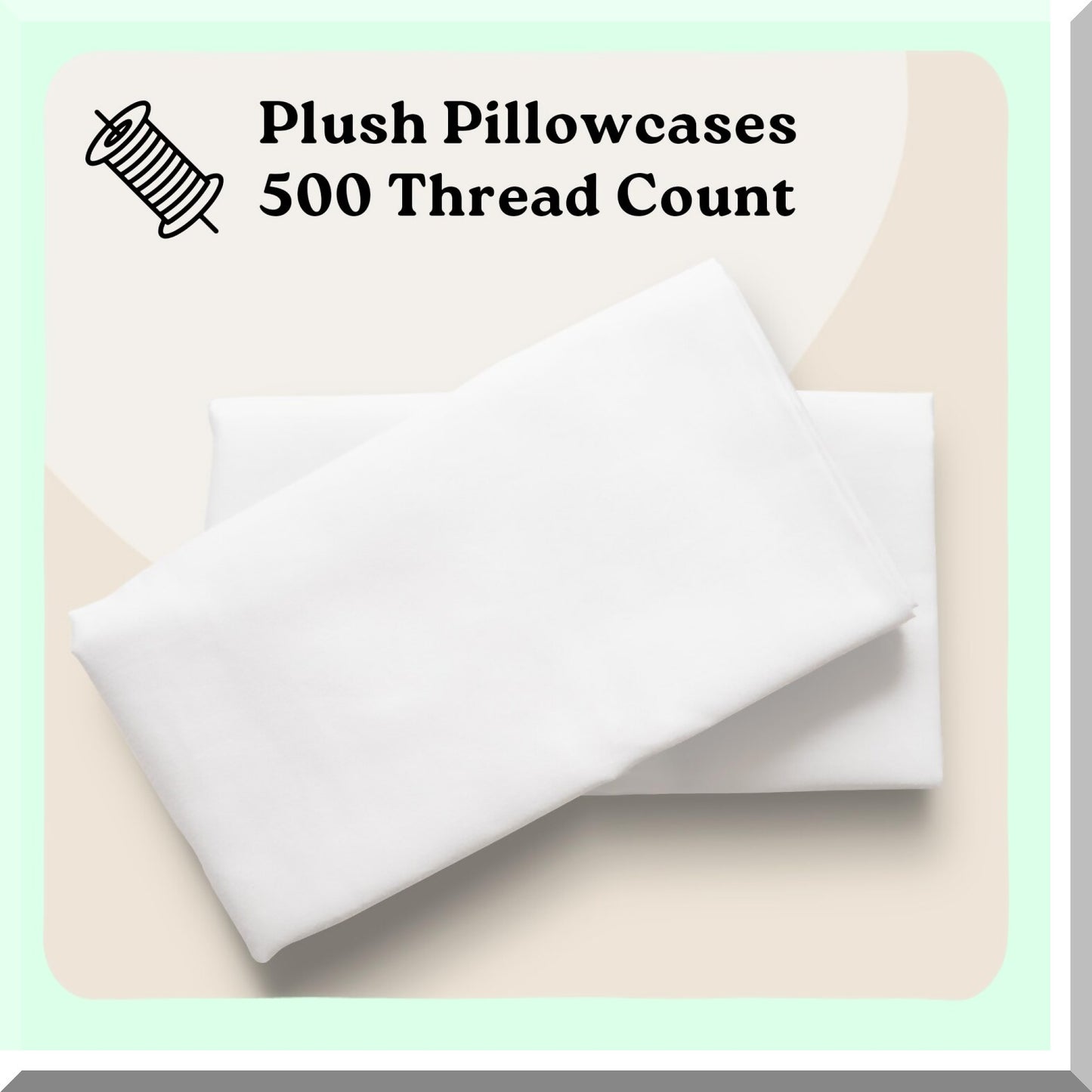 ThreadLux Hotel Collection 500TC Cotton Pillowcases - Sleep Upgrade Set of 2 White - Oeko-TEX Certified Luxury Long-Staple Bedding