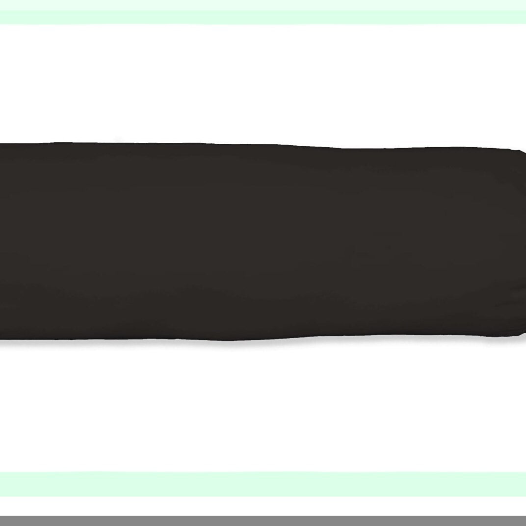Cotton Comfort Neck Roll Pillow Cover - Black Drawstring Closure - 6x16 inches - Removable Cover - 100% Cotton - 6" Diameter - Black Cover Only
