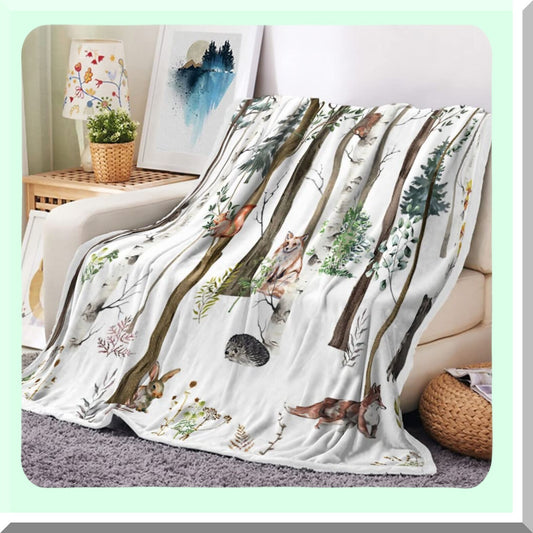 Wildwood Lodge Fleece Blanket Compatible with Forest Cabin Decor