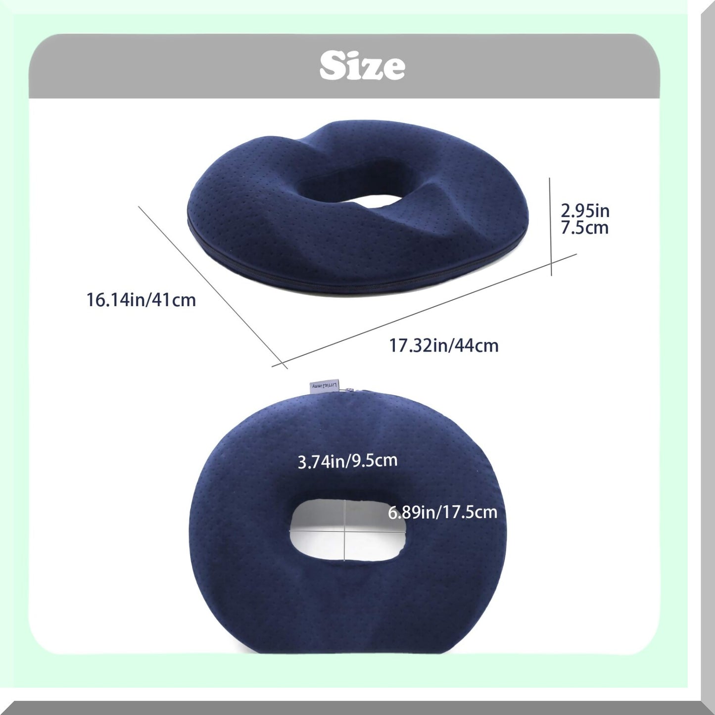 ComfortEase Relief Cushion - Large Donut Pillow for Tailbone Pain, Hemorrhoid Treatment, Bed Sores, Prostate, Coccyx, Sciatica, Pregnancy & Postpartum. Ergonomic Design with Velour Cover for Women.