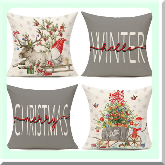 Winter Wonderland Farmhouse Pillow Cover Set 18x18