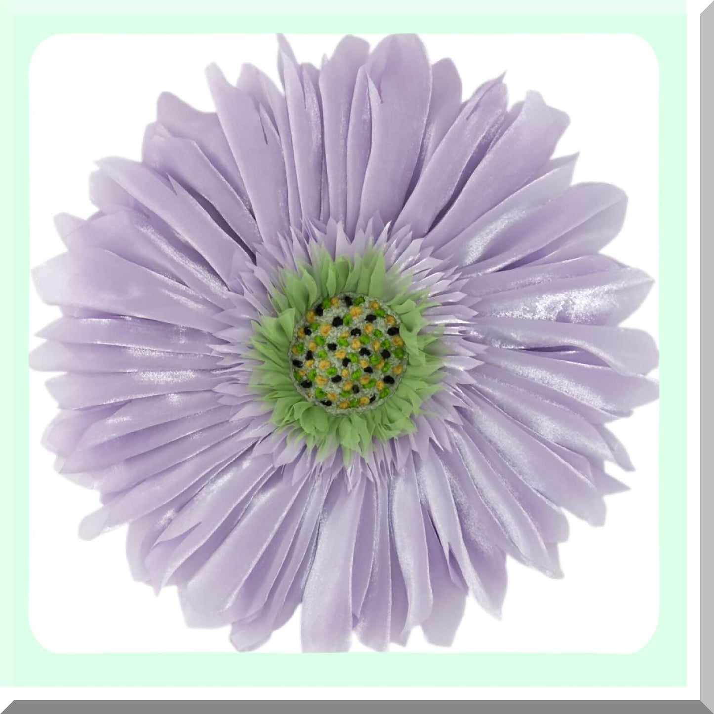 Sunflower Bloom 3D Round Pillow Cover - Purple Decorative Cushion Case for Bed, Couch, Living Room Chair - 12 Inch Light Lilac Accent Pillow