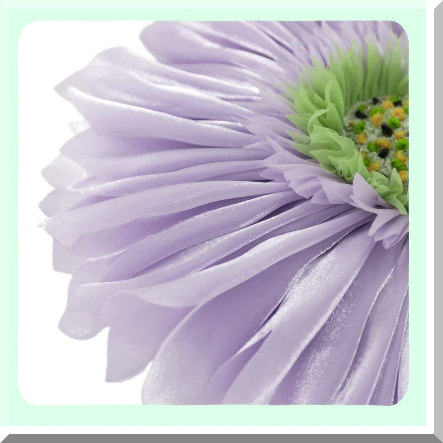 Sunflower Bloom 3D Round Pillow Cover - Purple Decorative Cushion Case for Bed, Couch, Living Room Chair - 12 Inch Light Lilac Accent Pillow