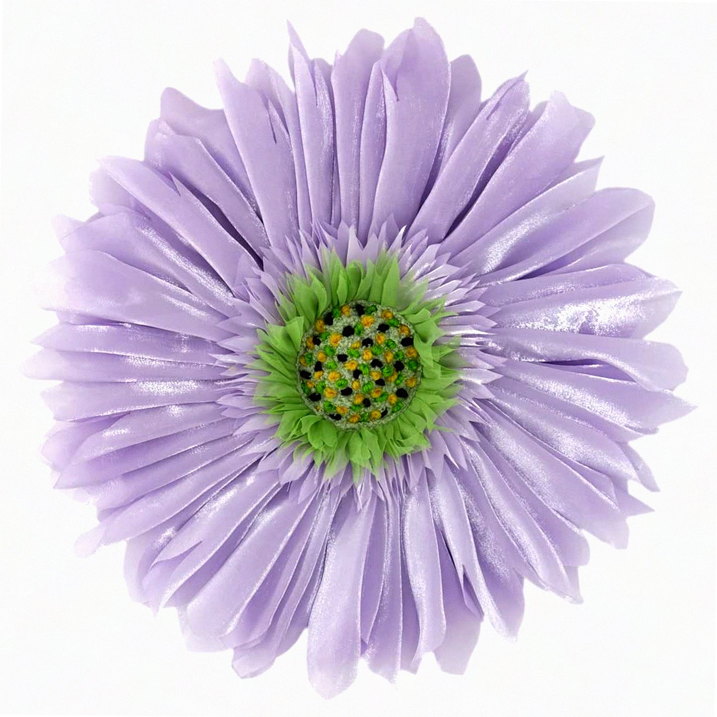 Sunflower Bloom 3D Round Pillow Cover - Purple Decorative Cushion Case for Bed, Couch, Living Room Chair - 12 Inch Light Lilac Accent Pillow