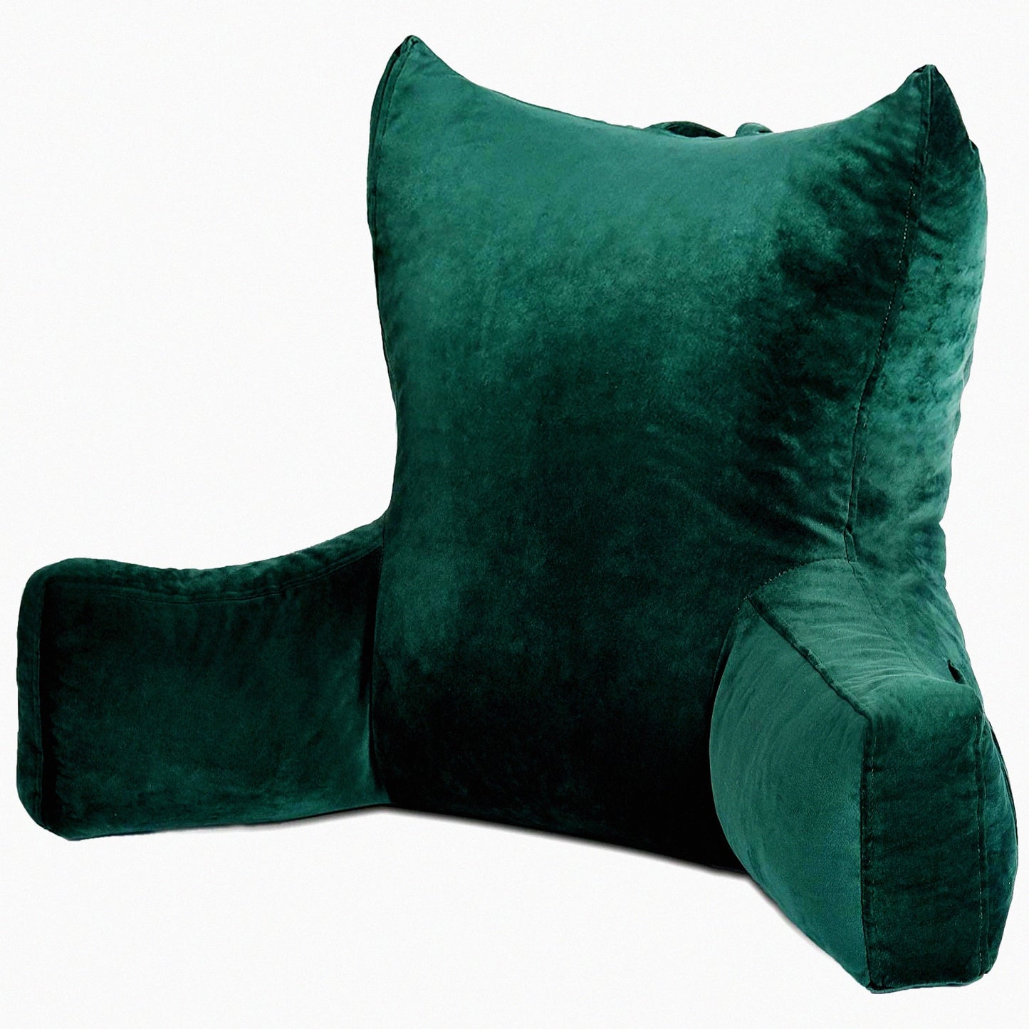 ComfortMax Memory Foam Support Pillow - Plush Backrest Cushion with Washable Cover - Ideal for Reading, Watching TV, Gaming - Dark Green - 30 x 22 x 18 inches