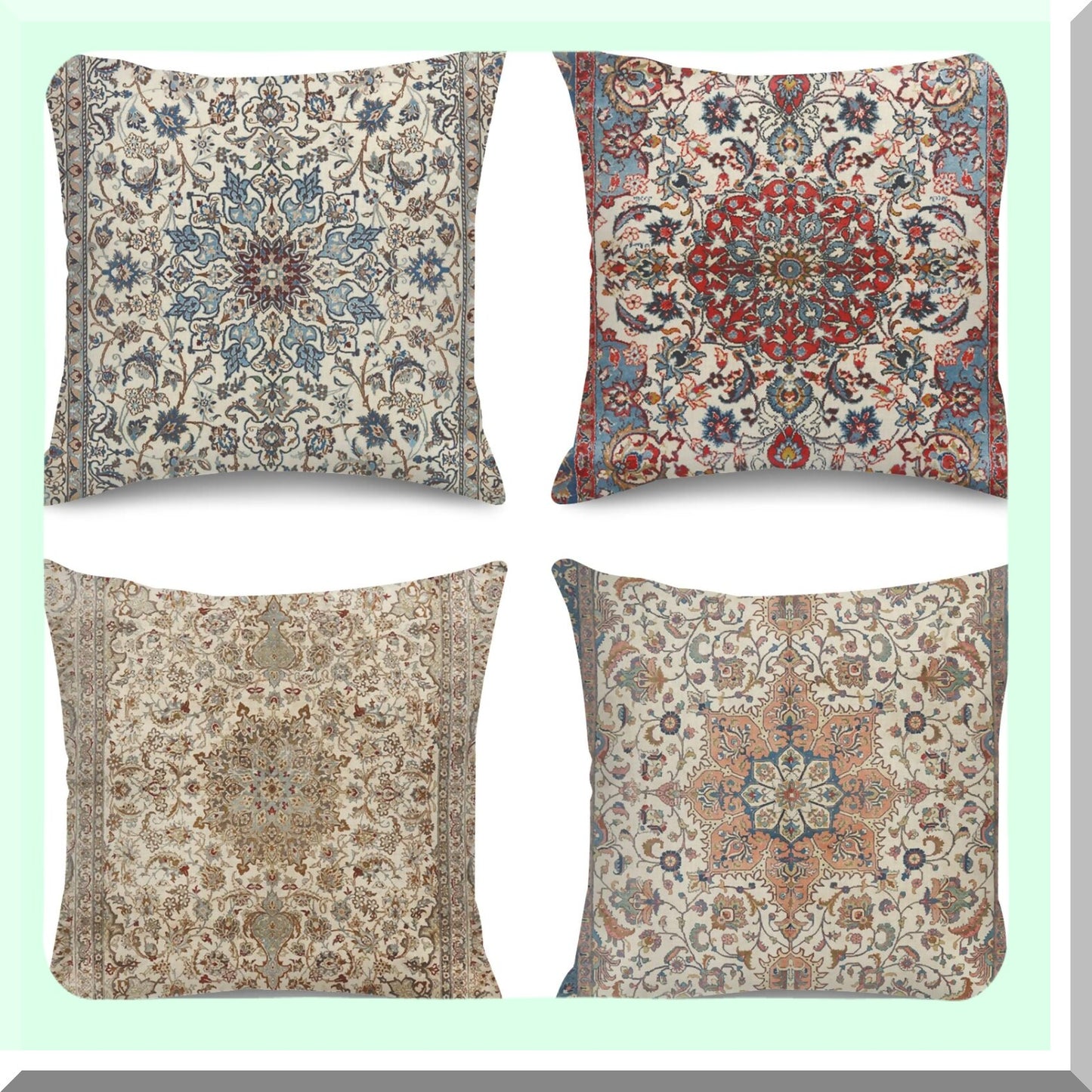 Circle Brown Decorative Pillow Covers Set - 18 x 18 Inches - Outdoor Cushion Couch Sofa Cases - Home Decor - Pack of 4 Square Pillowcases