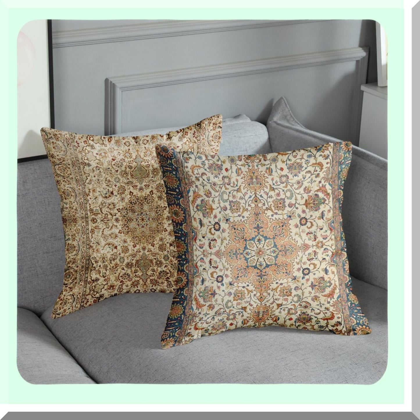Circle Brown Decorative Pillow Covers Set - 18 x 18 Inches - Outdoor Cushion Couch Sofa Cases - Home Decor - Pack of 4 Square Pillowcases