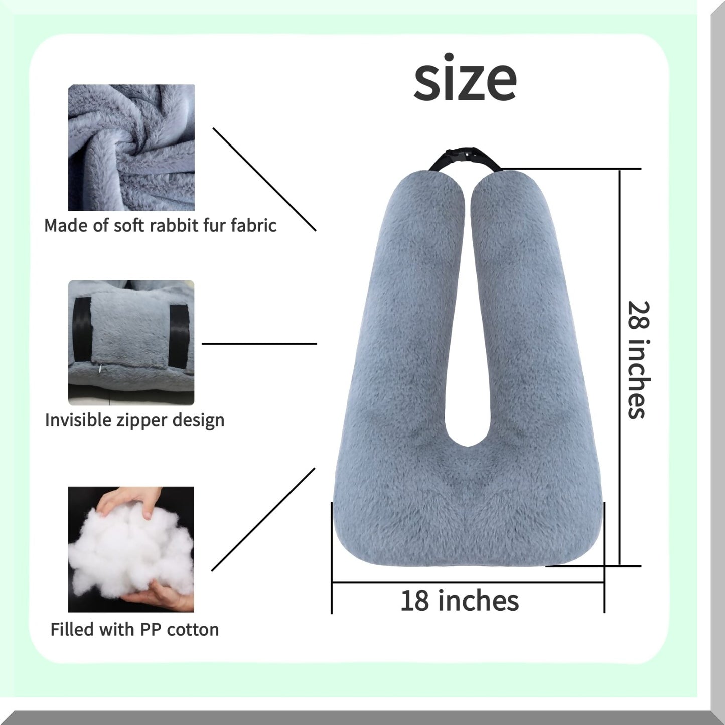 RoadRest Travel Pillow - Car Sleeping Aid for Adults & Kids, Gray Kids Travel Pillow for Road Trips, Comfortable Car Pillow for Kids & Adults