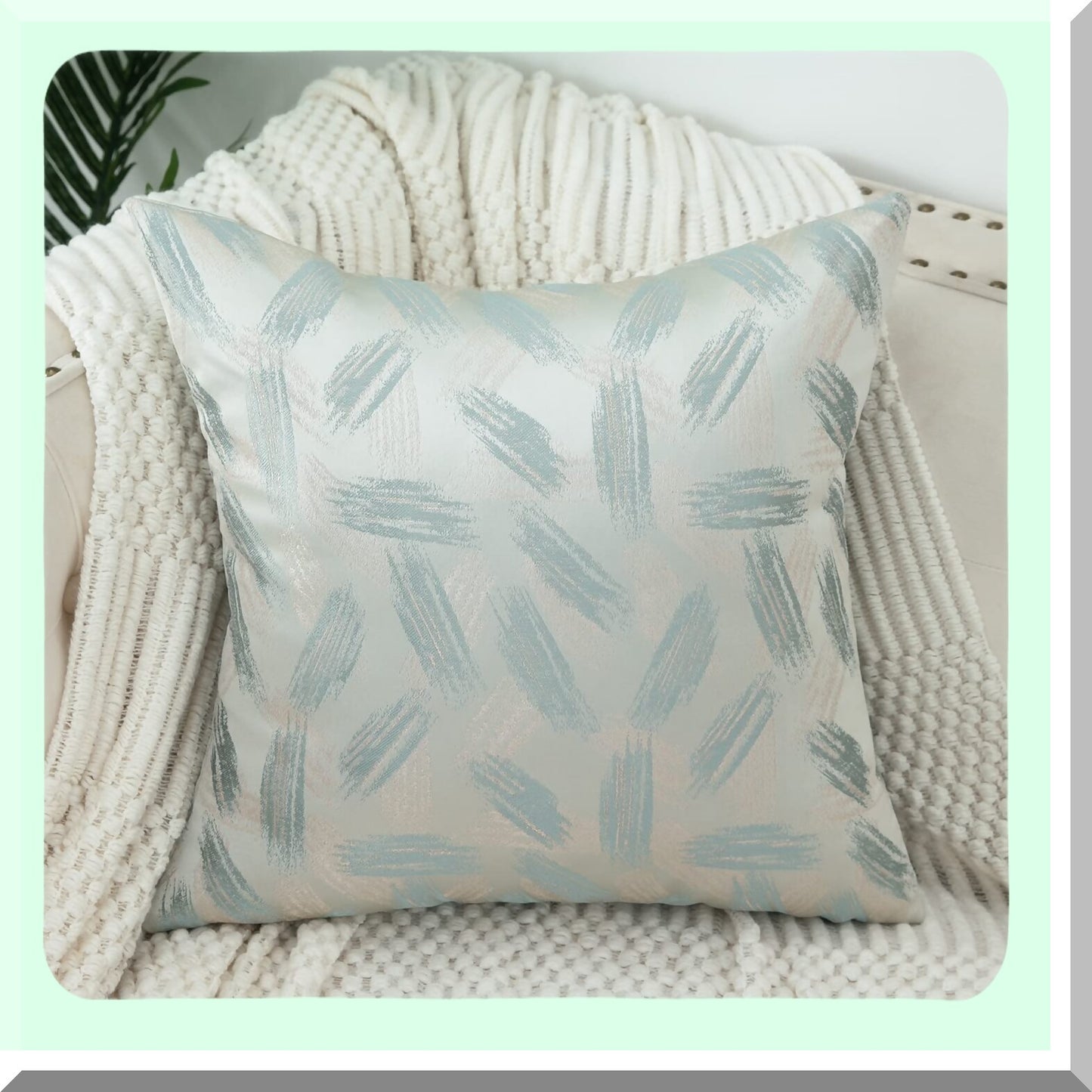 Abstract Jacquard Double-Sided Throw Pillow - Minimalist Design Toss Pillowcase for Chair or Bay Window - 18x18 Inches - Precision Pattern Cover