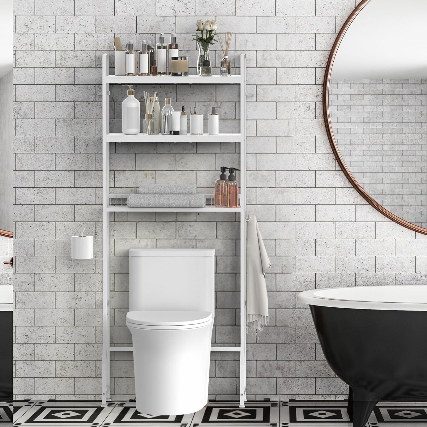 3-Tier Over Tet Bathroom Organizer White
