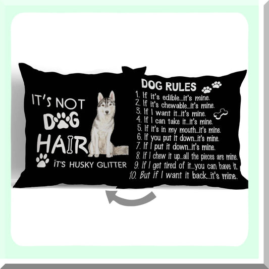 Husky Glitter Reversible Throw Pillow Cover 18"X18"