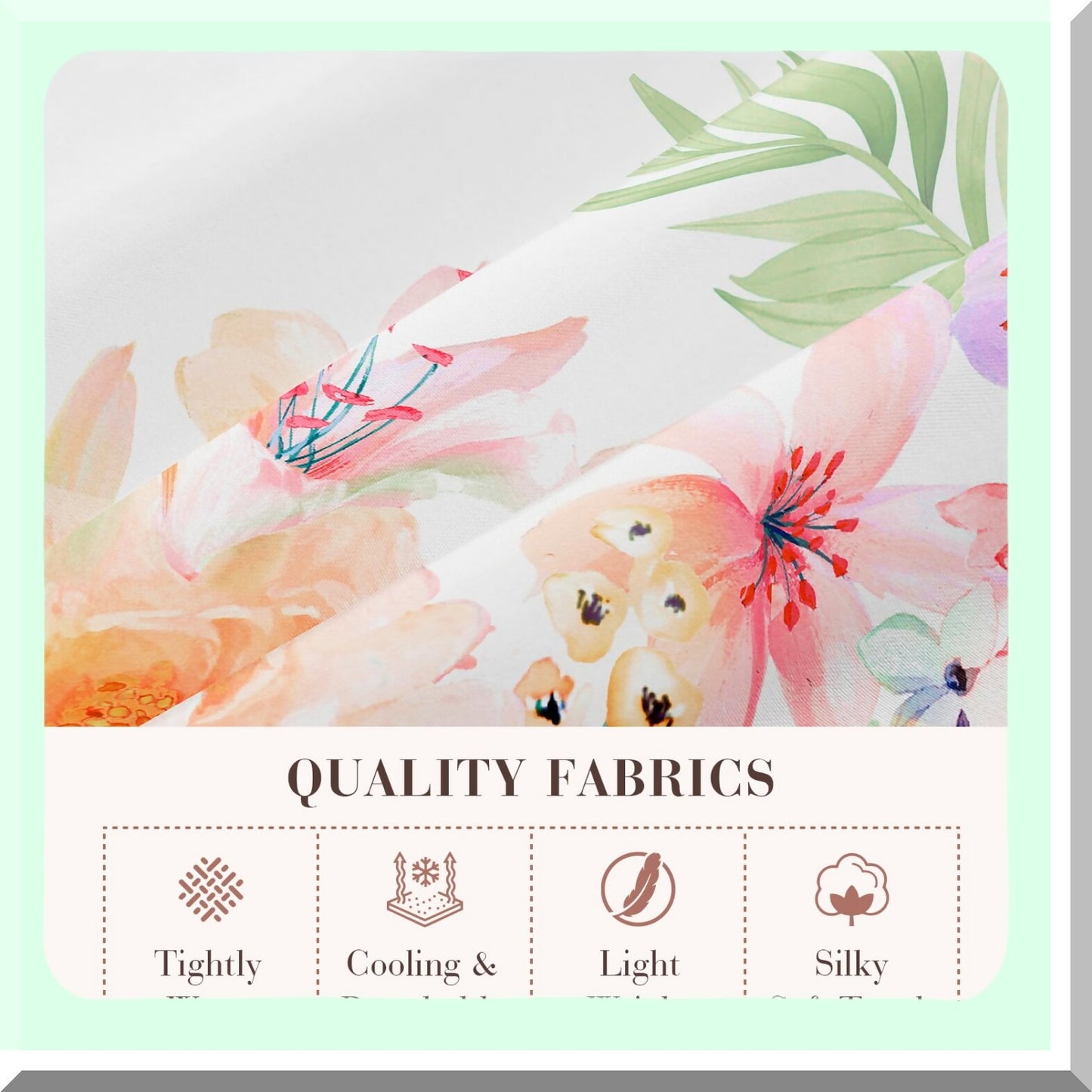 Floral Bliss Queen Sheet Set - Ultra Soft Microfiber Bed Sheets for Queen Size Bed with Deep Pocket - Fade and Shrink Resistant - 4PC Set