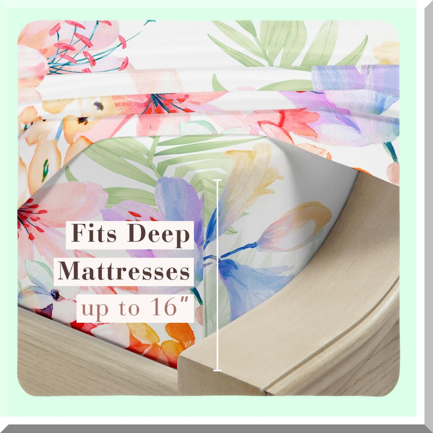 Floral Bliss Queen Sheet Set - Ultra Soft Microfiber Bed Sheets for Queen Size Bed with Deep Pocket - Fade and Shrink Resistant - 4PC Set