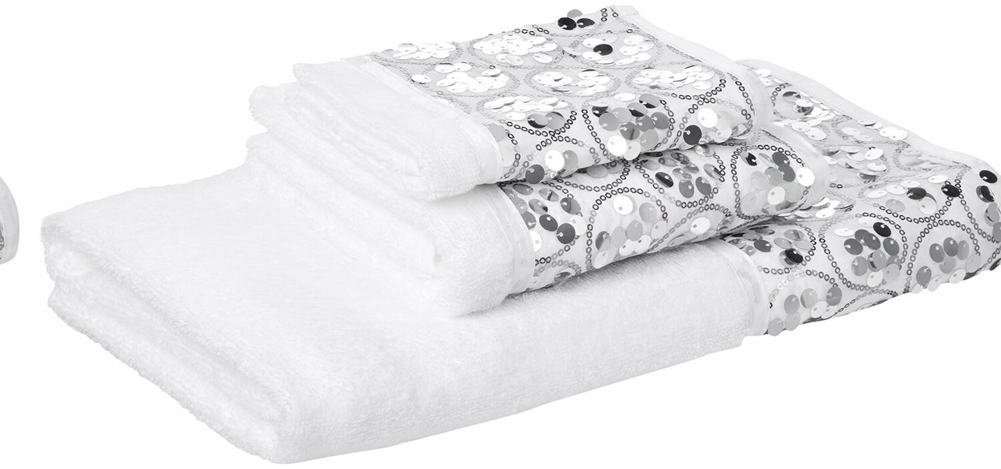 Sinatra 3-Piece White Bathroom Towel Set